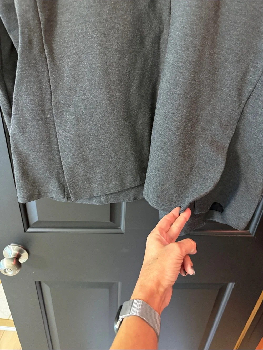 Men's Charcoal Knit Blazer - Casual Tailored Sport Coat